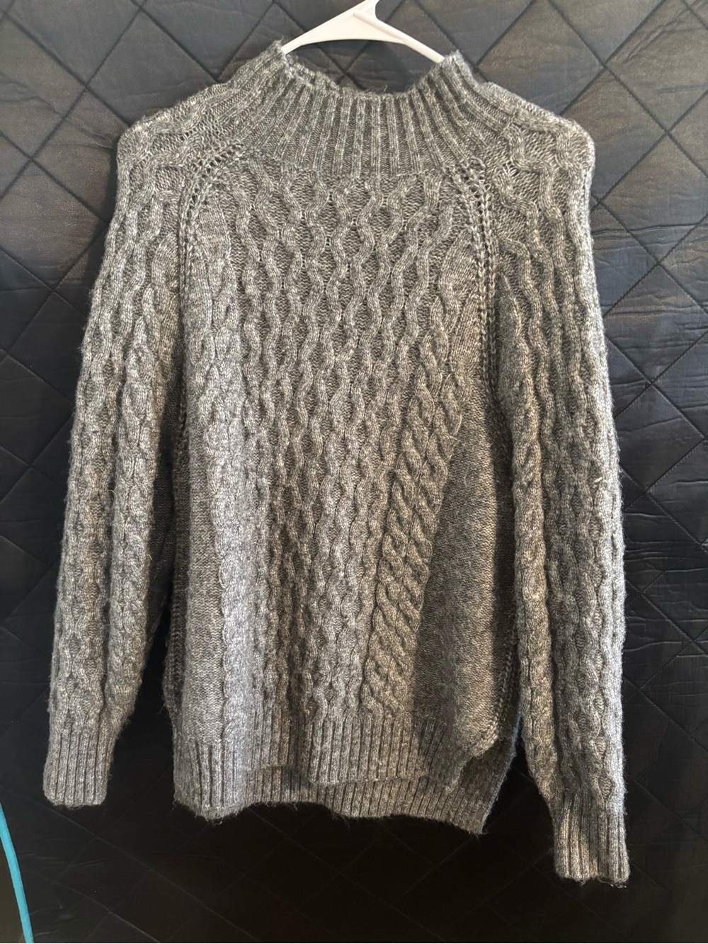 a new day Gray Cable Knit Turtleneck Sweater